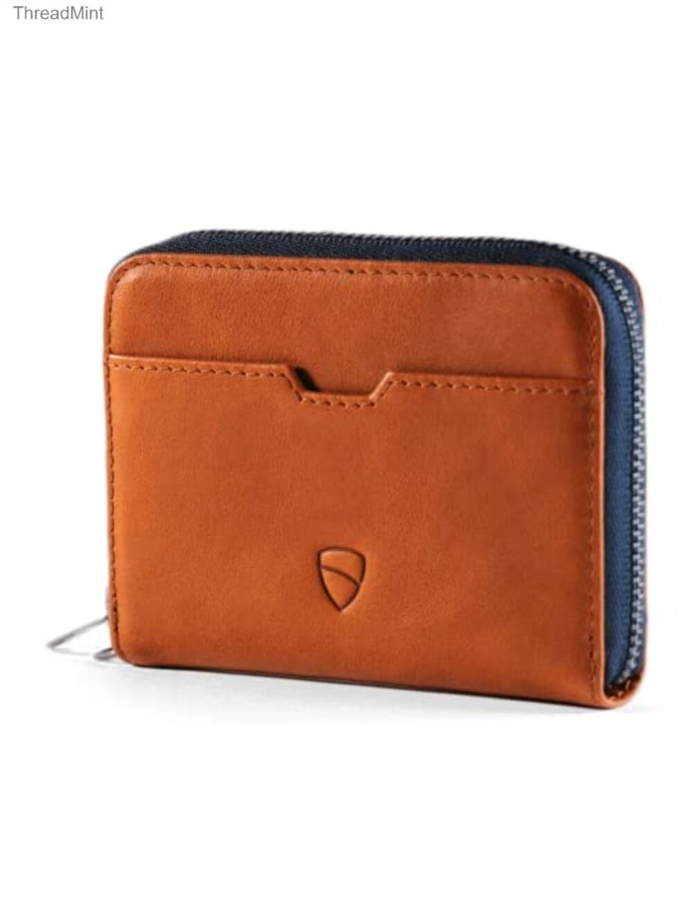 Italian Leather RFID Blocking Zip Card Wallet Minimalist Gift